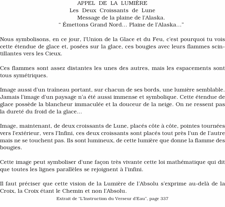 APPEL DE LA LUMIÈRE Les Deux Croissants de Lune Message